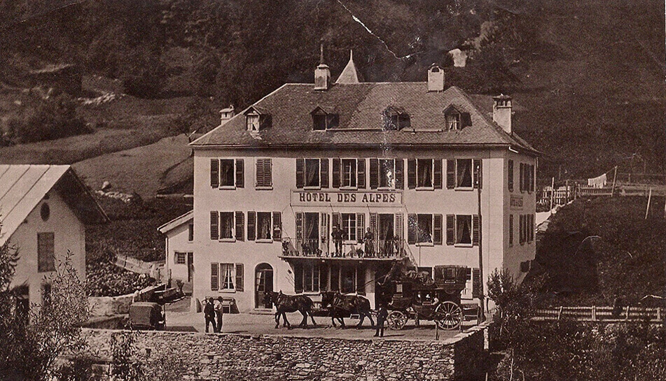 Geschichte-Hotel-des-Alpes-Fiesch-altes-Foto
